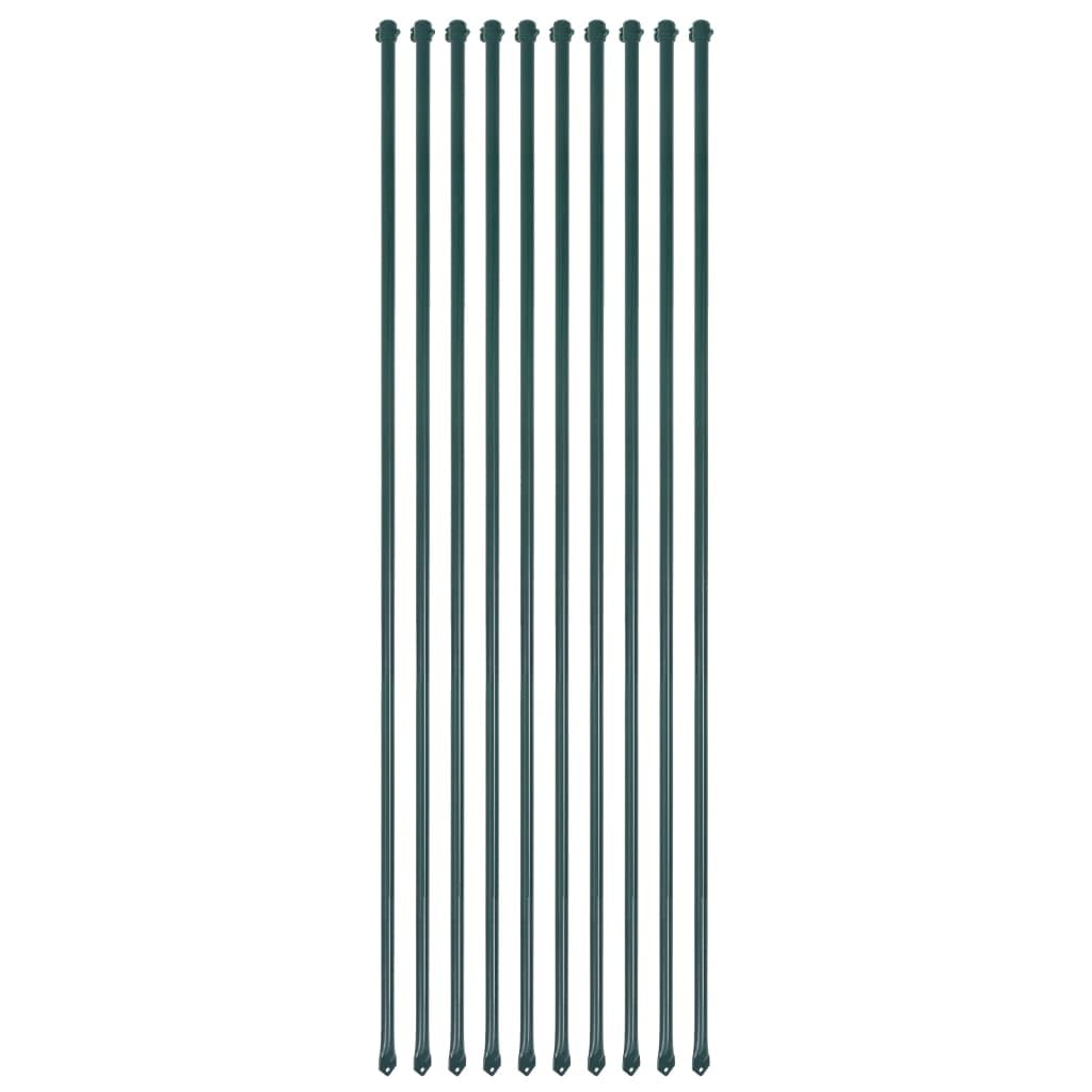 Generico Pali da Giardino 10 pz in Metallo 1,5 m Verde,Casa e Giardino,Prato e Giardino,Giardinaggio,Supporti e Gabbie per piante-142310