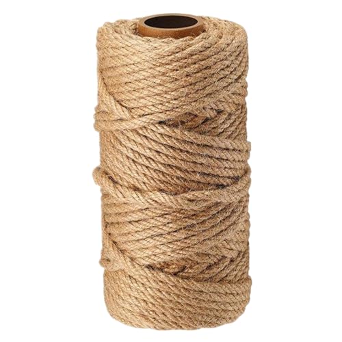 Corda in sisal per tiragraffi per gatti 328FT/100M Extra lunga naturale per tiragraffi Corda in sisal 6MM di spessore antigraffio iuta fai da te per, riparazione di ricambio per alberi