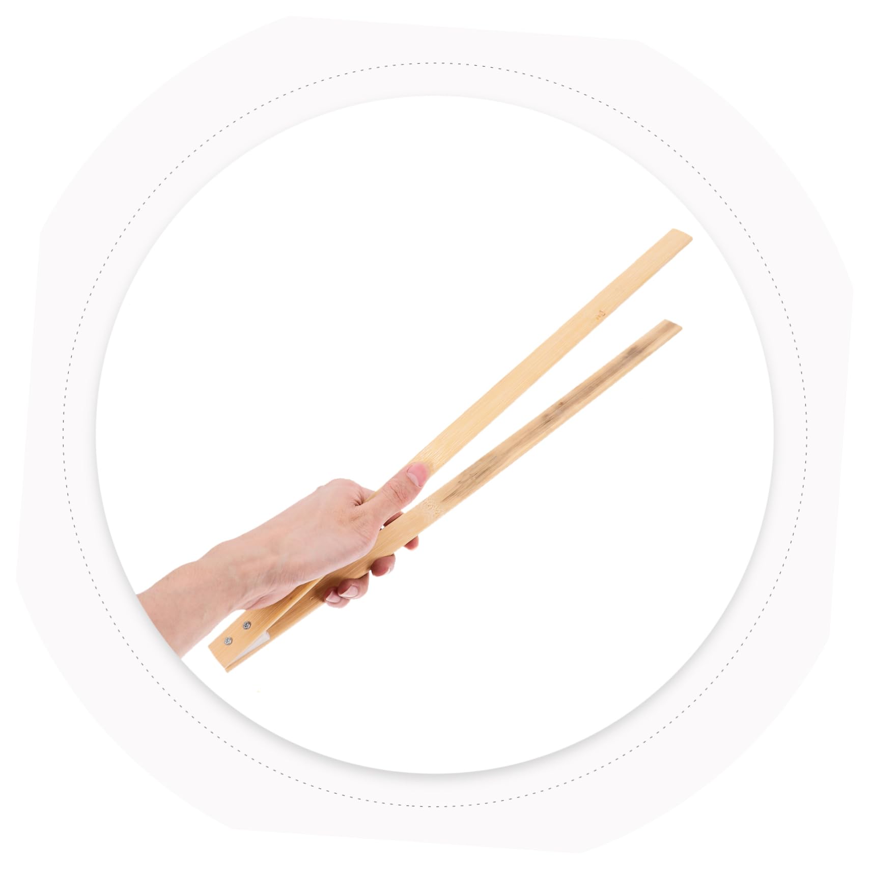 HOMOCONO Bamboo Trash Clip Litter Picker Sturdy Garbage Picker Trash Folder for Easy Pickup