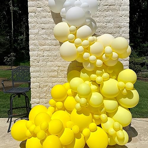 Image of Voircoloria 110pcs Yellow Balloons 12inch Yellow Latex Party Balloons for Graduation, Wedding, Birthday, Gender Reveal, Baby Shower, Anniversary, Sunflower and Honeybee Theme Party Decorations
