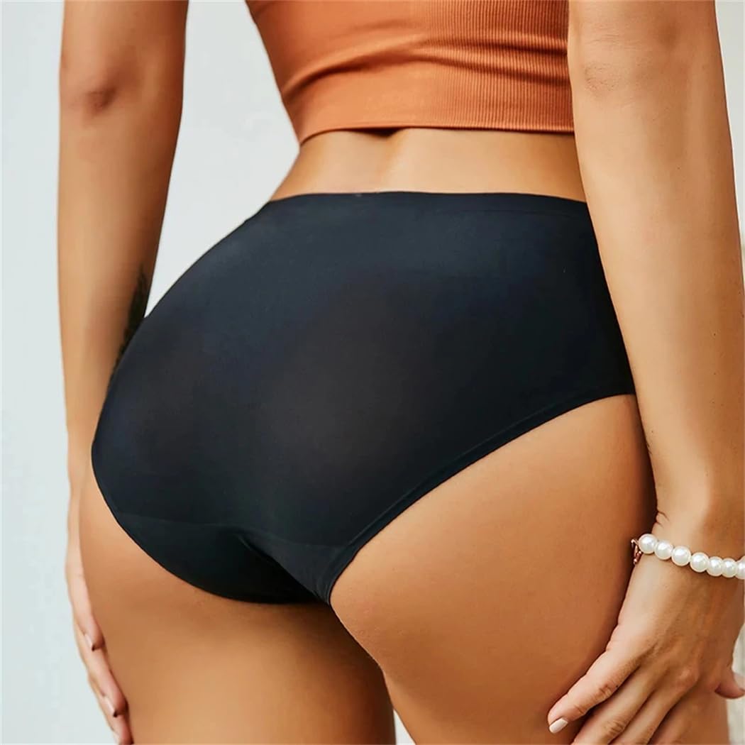 Mutandine da donna in seta di ghiaccio senza cuciture a vita media biancheria intima femminile intimo traspirante slip