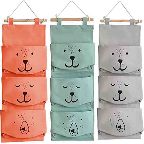 Ad's Savvyhome, Llc Large Wall Hanging Organizer With 3 Storage Pockets-Space Saver For Playroom, Bedroom, Baby Nursery, Bedside, Closet. Cute Animal Print Cubby Caddy. Waterproof, Travel Friendly #TOP6