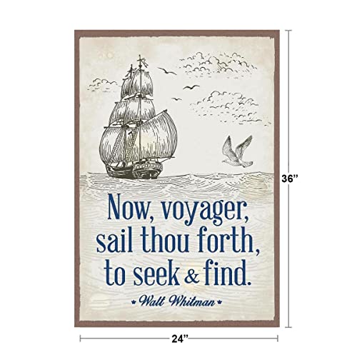 Image of Now Voyager Sail Thou Forth to Seek and Find The Untold Want Poem Walt Whitman Quotes Classroom Decor Motivational Inspirational Reading Poetry Literature Cool Wall Art Print Poster 24x36