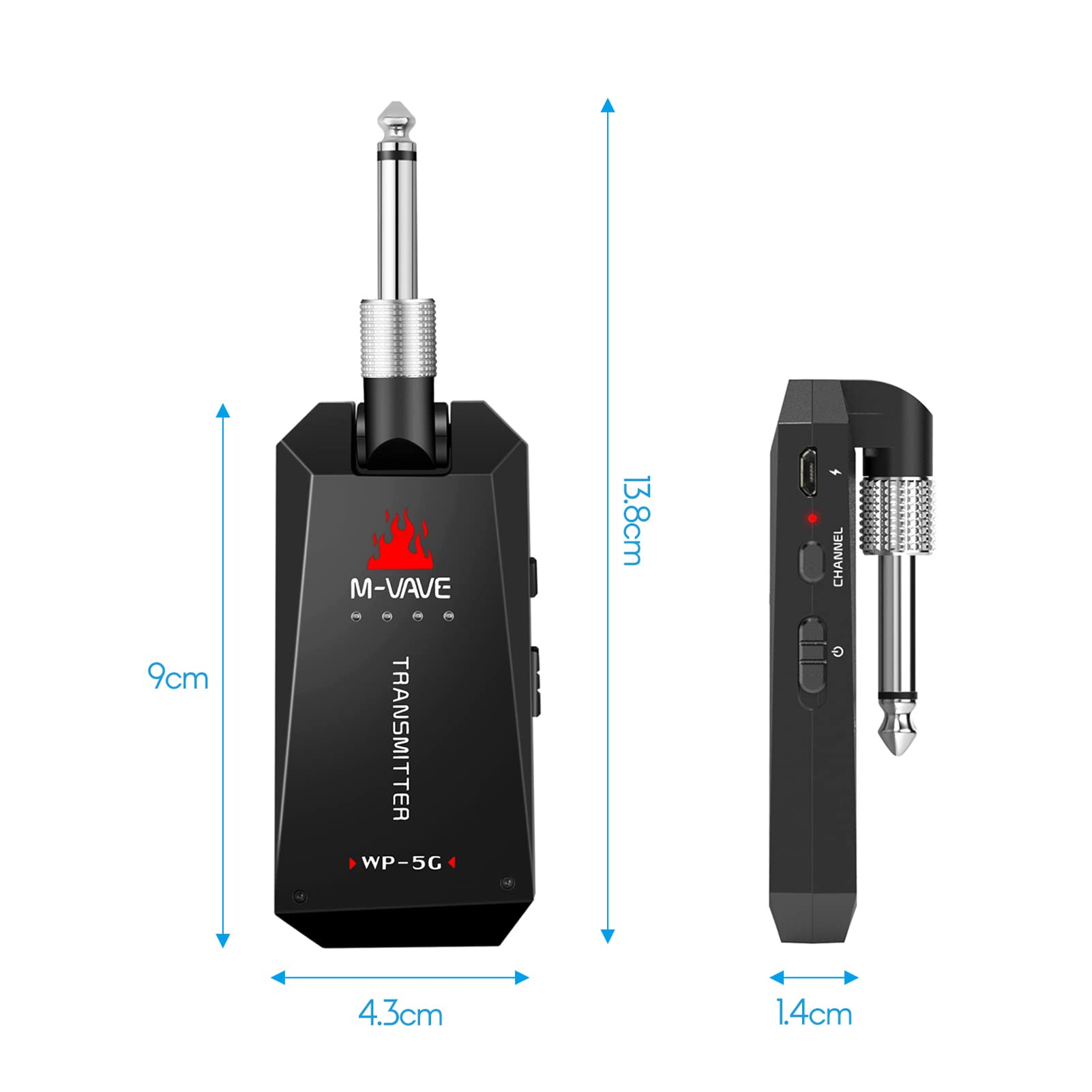 Btuty M-VAVE WP-5G Bezprzewodowy system gitarowy 5.8g Nadajnik i odbiornik audio Akumulator pasmo Ism do akcesoriów wzmacniacz basowy
