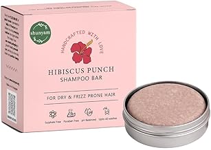 Shunyam All-Natural Shampoo Bar for Dry & Frizzy Hair | Hibiscus Punch | Sulphate Free & Gentle Formula | Eco-Friendly, Sustainable & Plastic-Free | Comes in Travel-Friendly Tin Box | 70g
