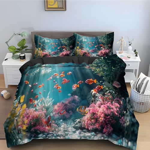 Housse de Couette 200x200 Corail en Microfibre Douce avec Fermeture Éclair - 2