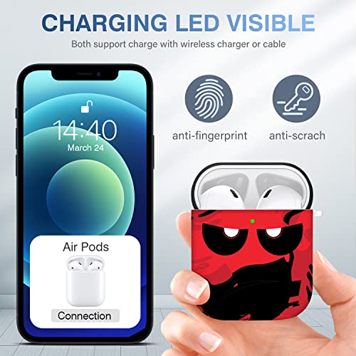 Image of for Airpods Case, Don't Touch Me for Airpods Cover with Keychain Soft Cute Shockproof Cover for Women Men Compatible with for Airpods 2 /1 Charging Case,red