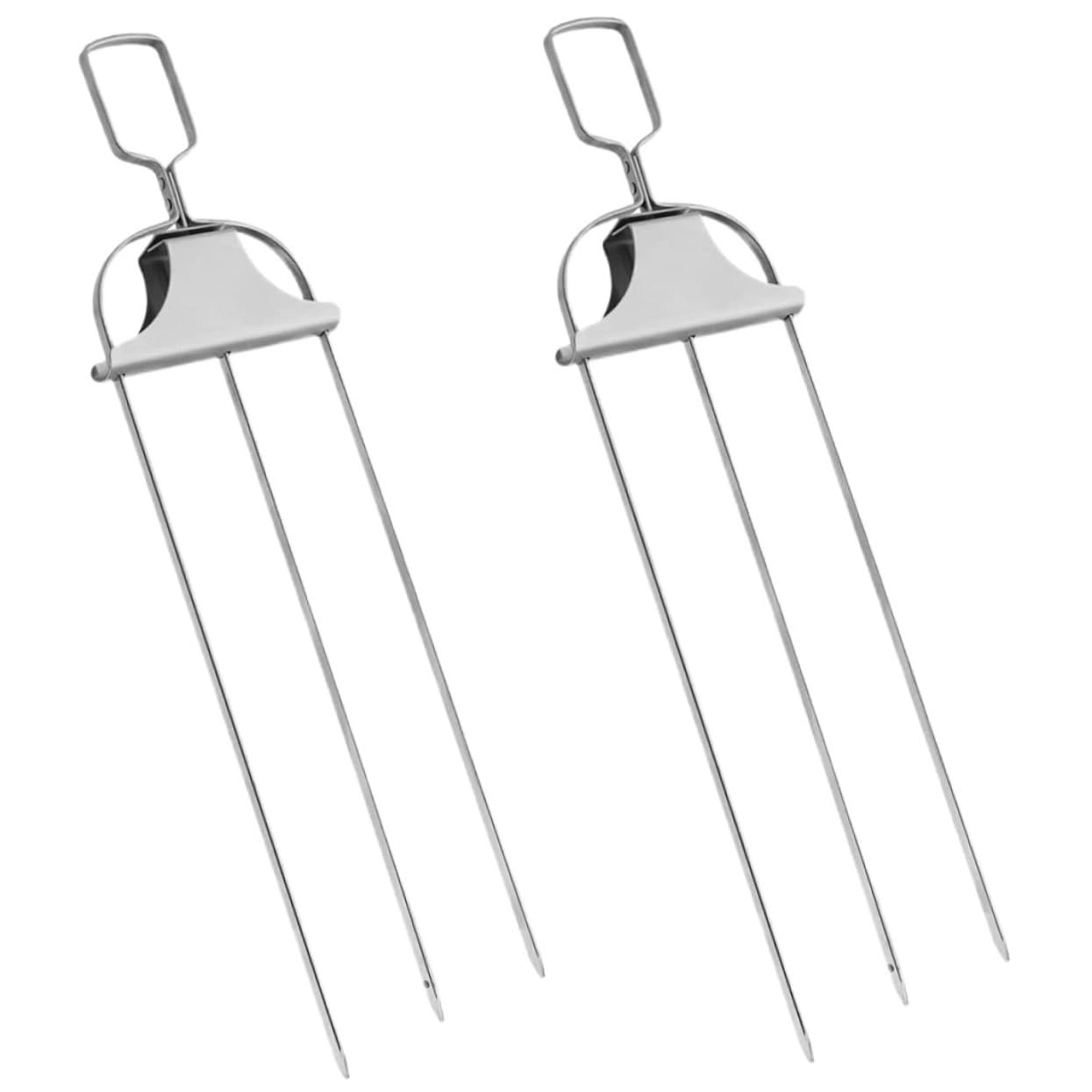 Yardwe Grill Skewers Set 2pcs Rotisserie Forks Meat Forks for Bbq Rotisserie Spit Outdoor Kitchen Gear