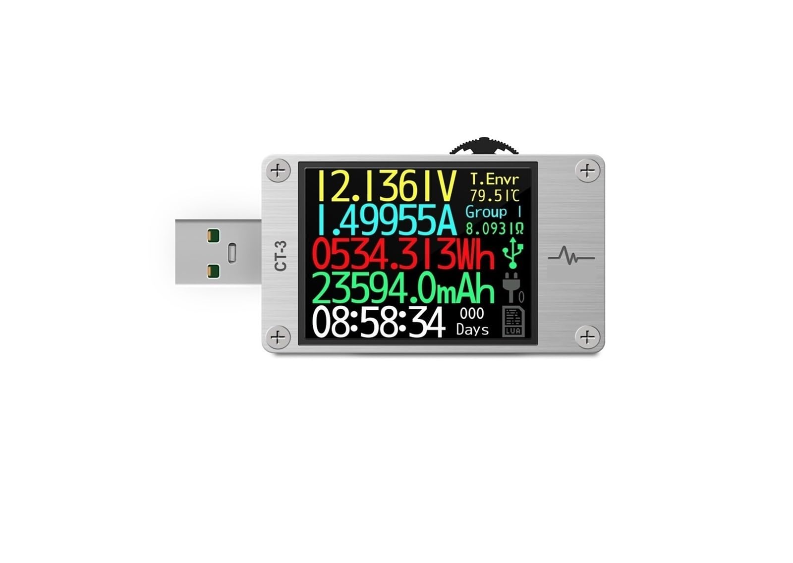 Tester USB 3.1 miernik mocy multimetr cyfrowy tester prądu detektor napięcia Lua interpreter zintegrowany DC 26 V 6 A wygodniejsze wykrywanie (C3)