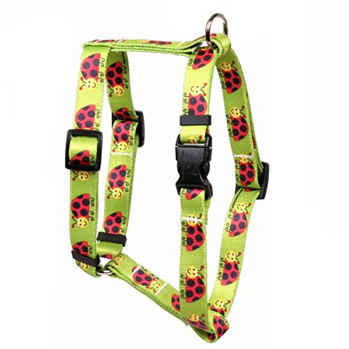 Image of Yellow Dog Design Lovely Ladybugs Roman Style Dog Harness, X-Large /1 inch Wide