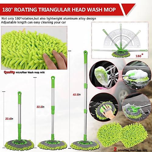 56Pcs Car Wash Cleaning Kit with Foam Gun, Car Wash Brush with Long Handle,  Car Detailing Kit, Car Wheel Brush for Car Cleaning Supplies, Adjustable