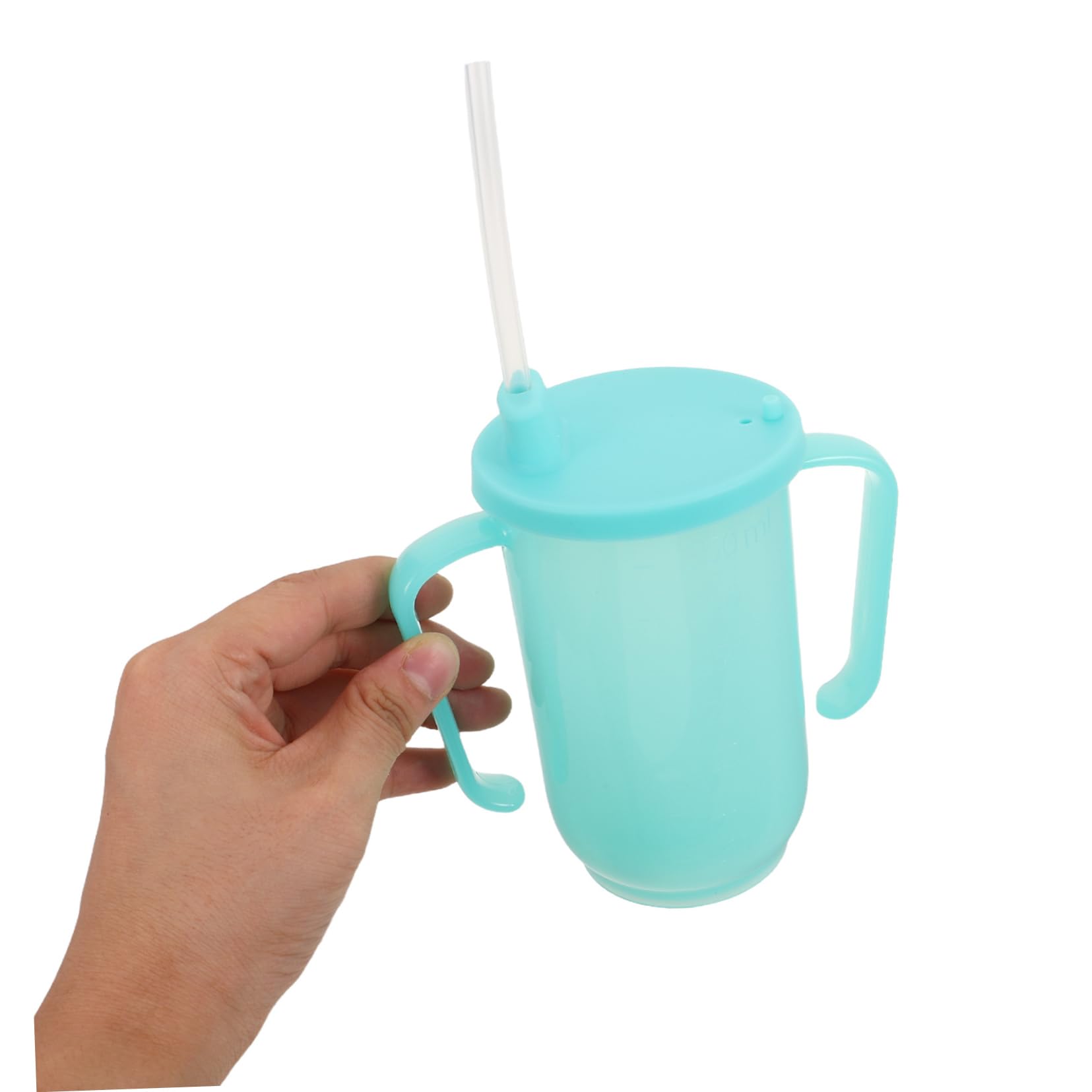 PACKOVE 2stücke Futterbecher Mit Strohhalm Für Erwachsene Auslaufsicherer Becher Für Senioren Wasserbecher Mit Griff Für Behinderte Personen Fütterbecher Für Flüssigkeiten Und