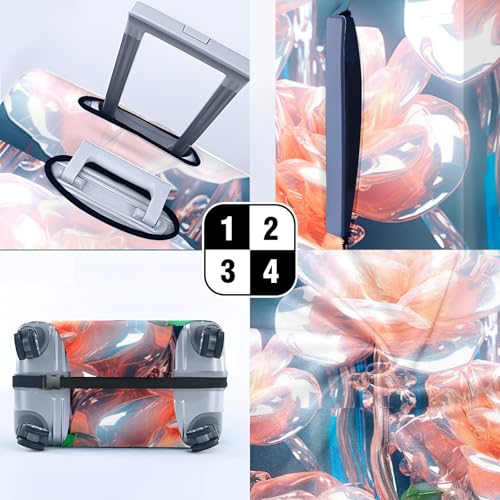 Travel Luggage Cover Suitcase Protector Scratch-Resistant Fit Not Included Suitcase Roses L-26-28in4