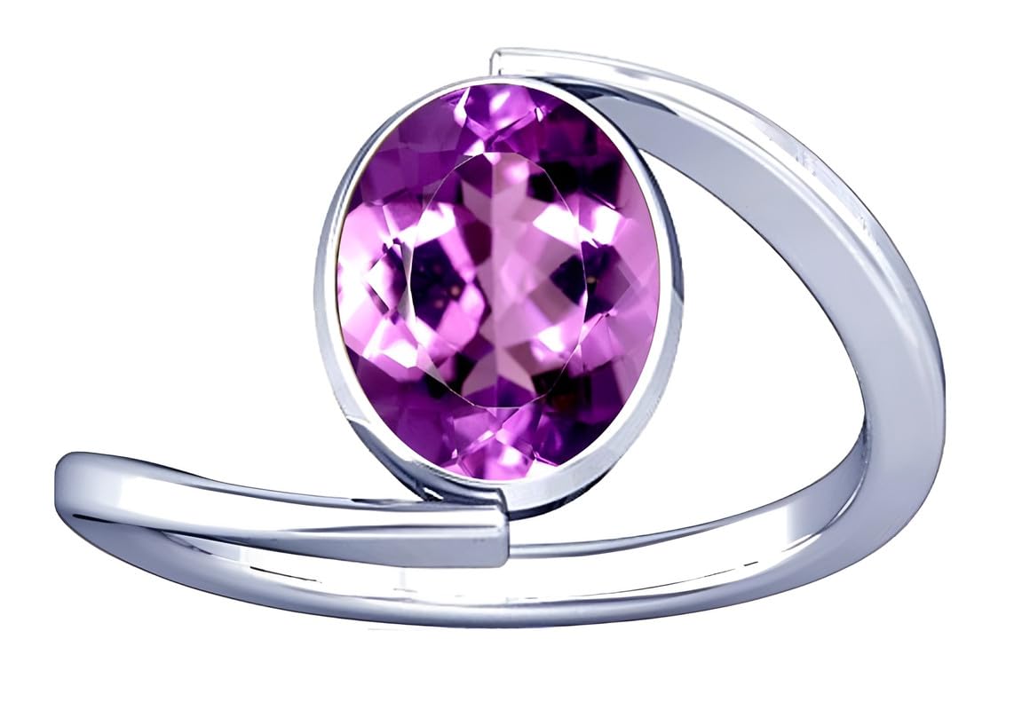 ptm 925 Sterling Silver Amethyst/Kathela 3.25 Ratti or 3 CaratSilver Ring for Men & Women-picture-15
