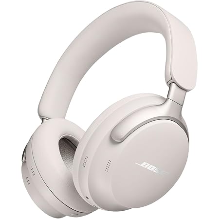 NOUVEAU Bose QuietComfort Ultra Casque sans fil à réduction de bruit avec audio spatial, Casque supra-aural avec micro intégré, jusqu’à 24 h d’autonomie de la batterie, Blanc