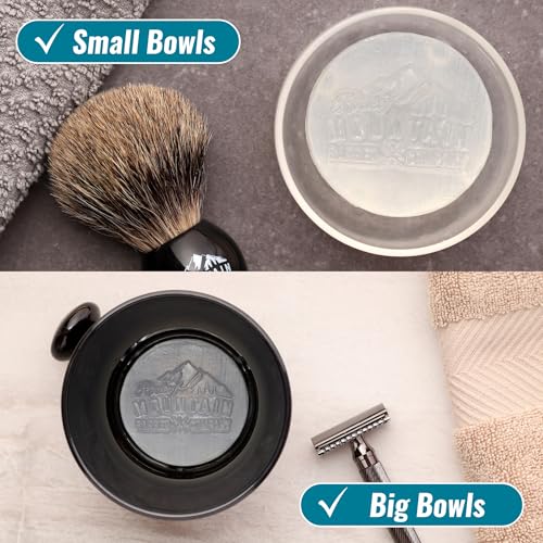 Image of Shaving Soap Pucks for Men - 3 Pack - Traditional Wet Shave Glycerin-Based Shave Soap Bars - Made in USA For Use with Shaving Brush and Bowl - Glacial Spring Scent by Rocky Mountain Barber Company
