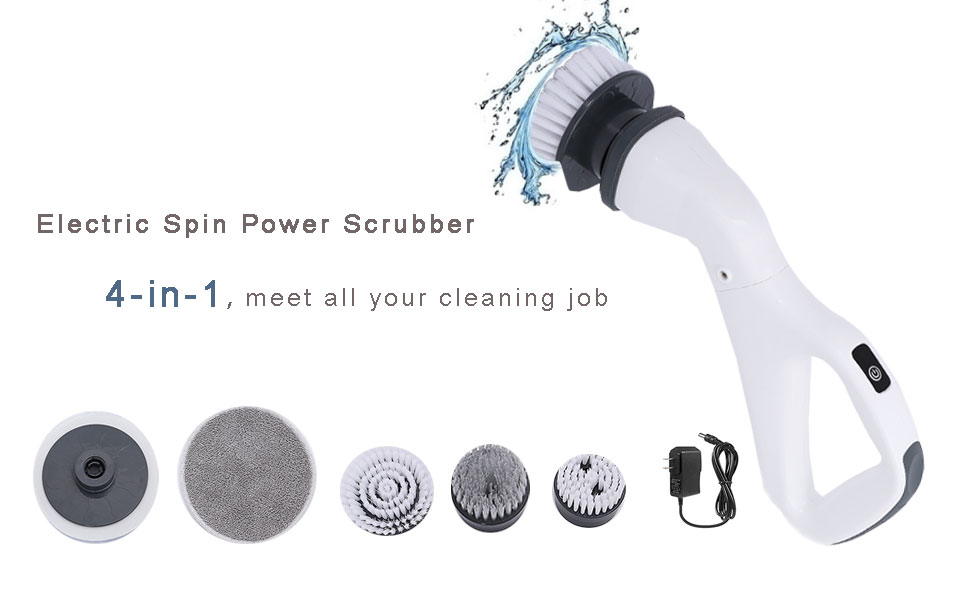 4 in 1 Cordless Electric Spin Scrubber Drill Brush Set Handheld Power Drill Cleaning Tool Kits