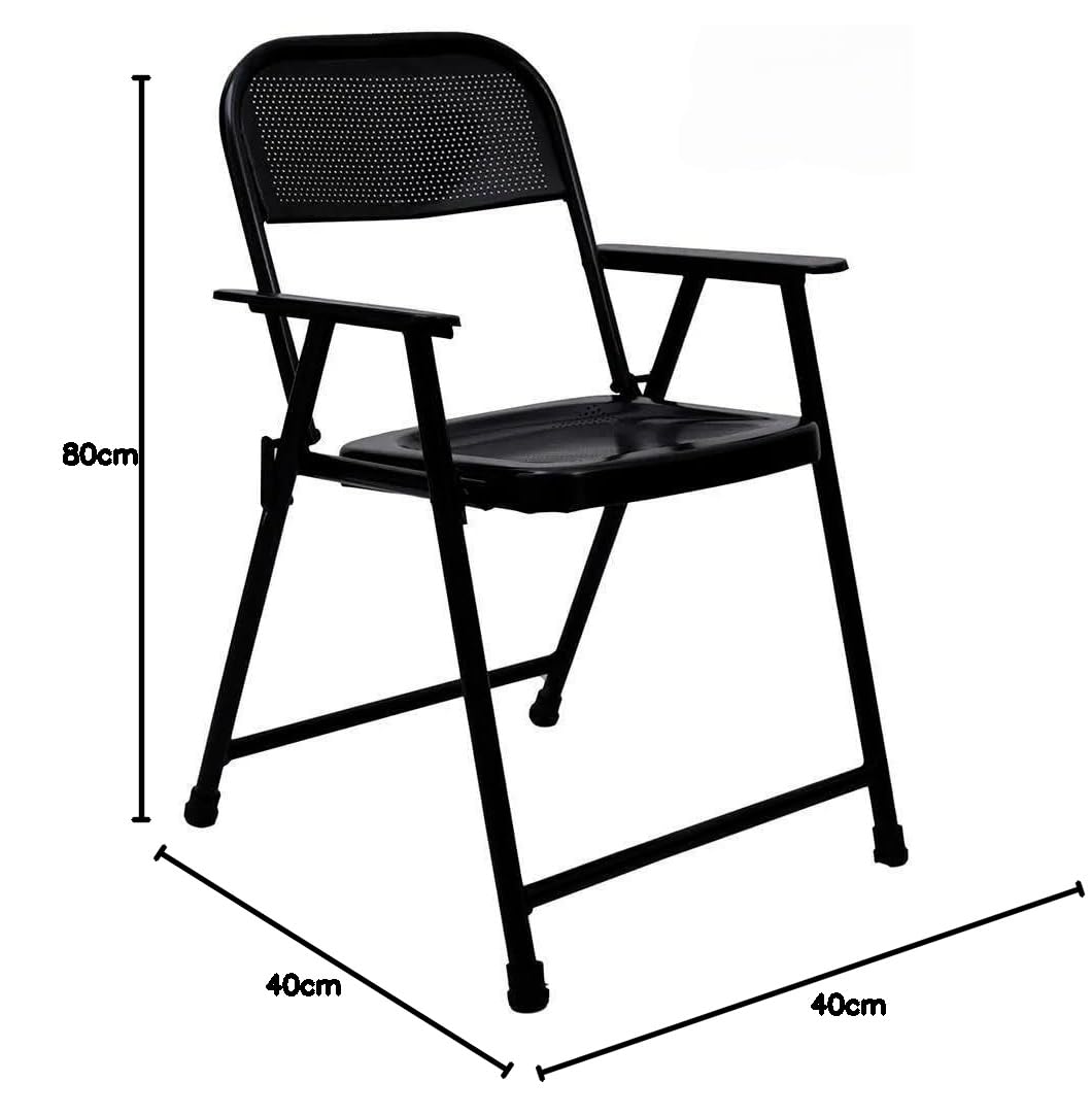 カレブソファ フラットアーム FURNIMAX Folding Metal Chair with Armrest | Heavy Duty Steel