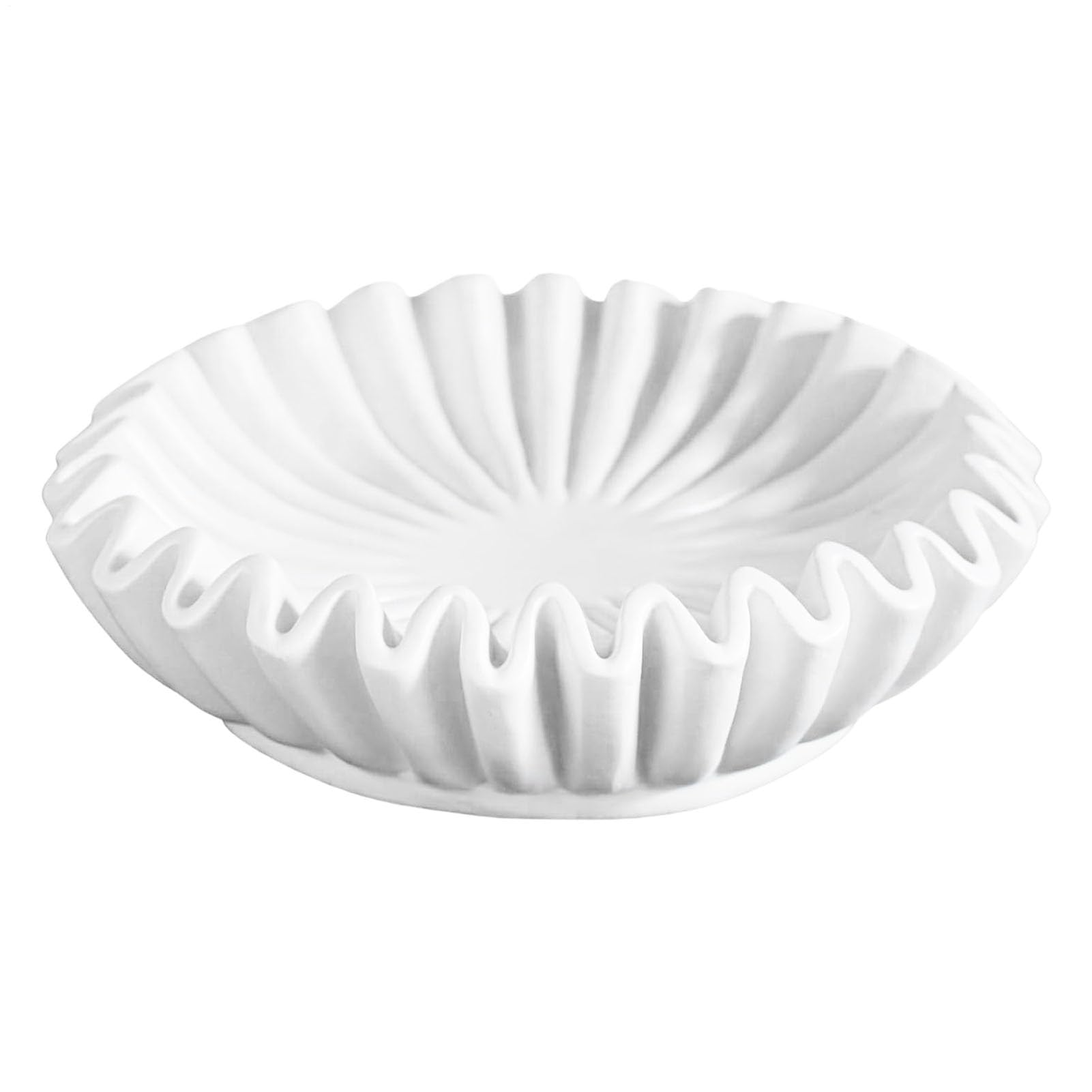 aus Kunstharz mit Rüschen - künstlerische Servierschüsseln, dekorativ, Retro | Tischschale in antikem Finish in rustikaler Optik zum Präsentieren von Snack-Potpourri, Stück