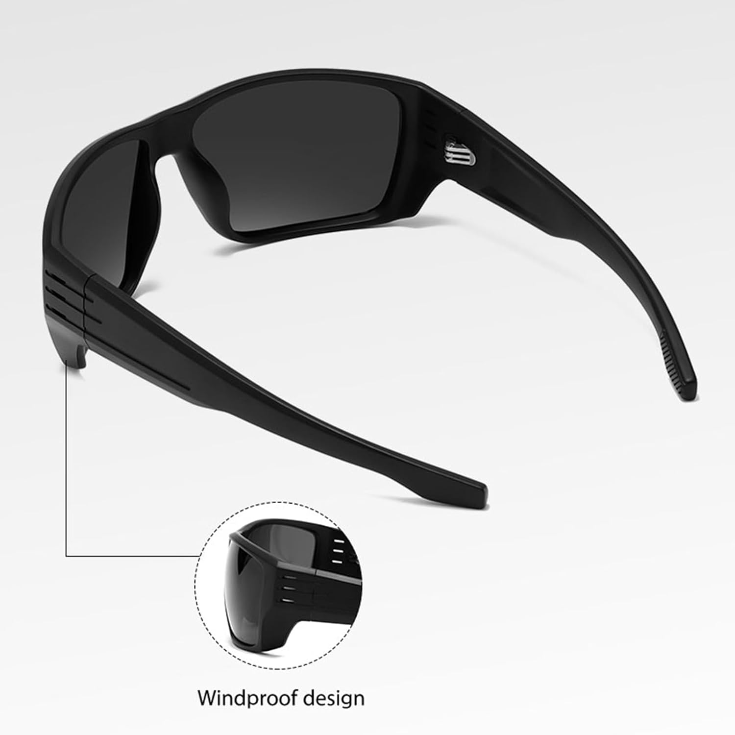 Sports Polarized Wrap Sunglasses For Men - Fishing Glasses UV Protection Rectangle - Image 4