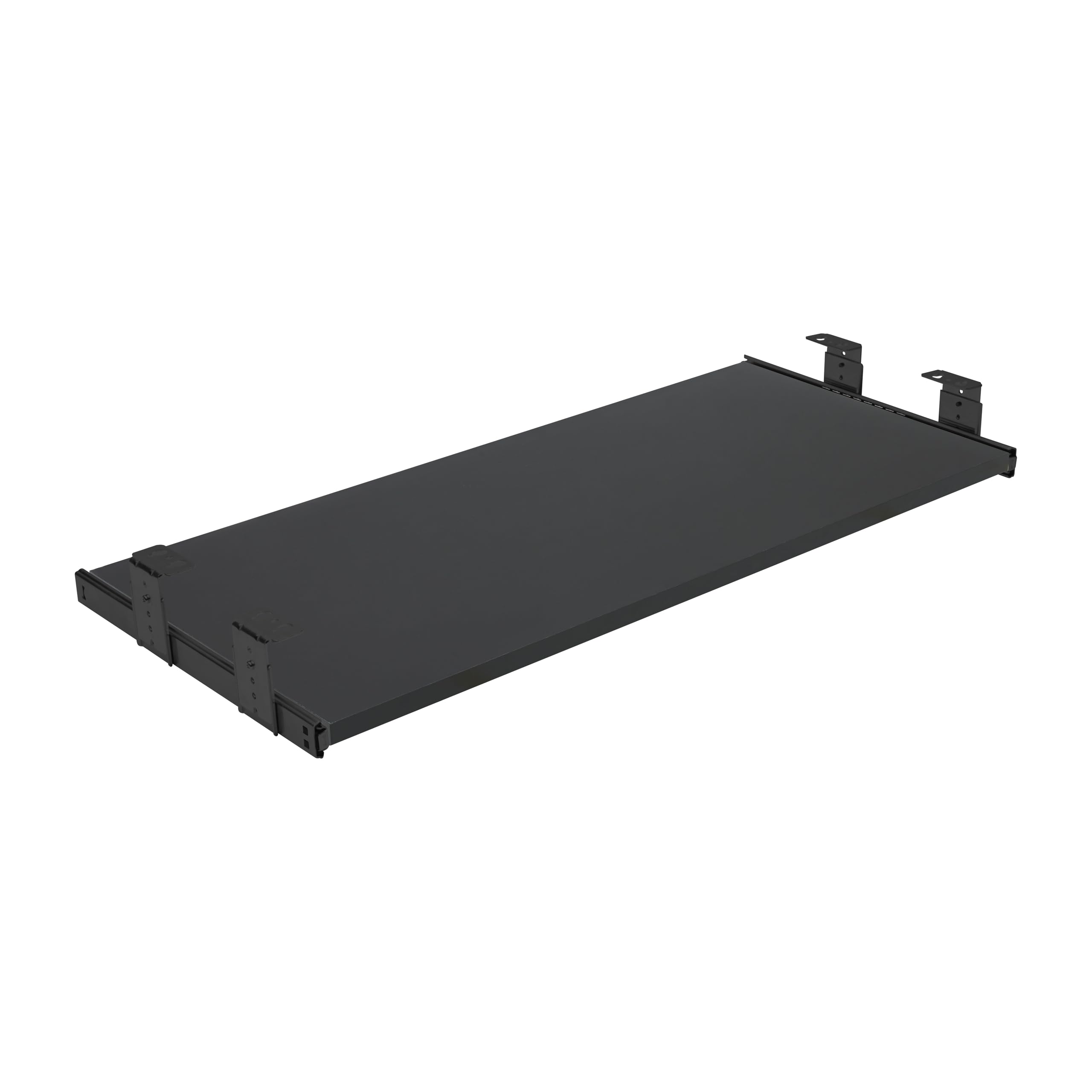 FIX&EASY Tastaturauszug Up&Down, Tastaturablage 800X300mm schwarz matt Dekor, Auszugschienen mit Einrastfunktion höhenverstellbar schwarz 300mm, Set Ablage und Auszug mit Verriegelung f. Tastatur Maus