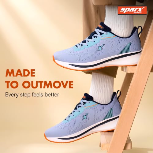 Image of SPARX Sports Running Shoes for Men - Lightweight Breathable Lace-Up Athletic Shoes with Cushioned Comfort, Shock Absorption, Durable Grip, Flexible Sole & Everyday Walking Performance