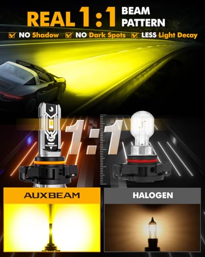 Image of Auxbeam Q5 Series 5202 5201 Fog Lights Golden Yellow Offroad Lights 10000LM | 400% brightness, quick installation, all in one design, fanless, quiet, plug and play, 3000k golden yellow
