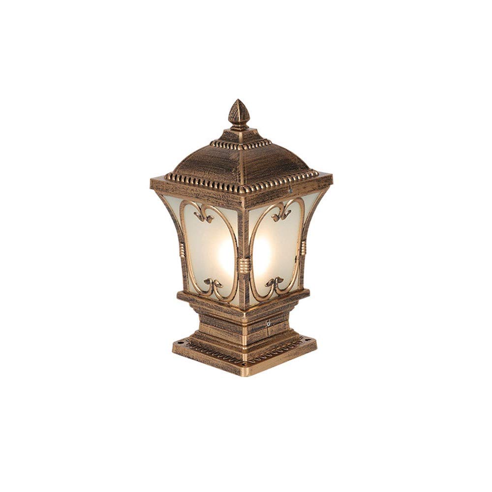 QUSYZD Outdoor Pillar Lamp for Lawn Fence Gate Wall, Waterproof Garden Villa Lighting, Landscape Post Light,Bronze_large