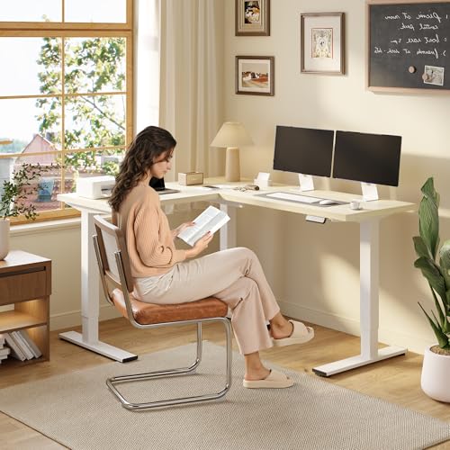 Image of SANODESK 63 inch Reversible L-Shaped Electric Standing Corner Computer Desk