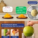 Entsafter Gemüse und Obst Testsieger- XXL einfüllschacht für ganzes Gemüse und Obst [1200W Motor & 90 % Saftausbeute] Slow juicer und Saftpresse Für Gesunde und Frische Säfte – Bild 5
