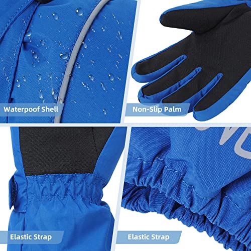 Zando Toddler Winter Ski Gloves Waterproof Snowboard Snow Gloves Warm Gloves For Cold Weather Thermal Toddler Gloves With Fleece Lining For Boys Girls Outdoors Sports A Black Small (Fits 4-6 Years) #TOP4