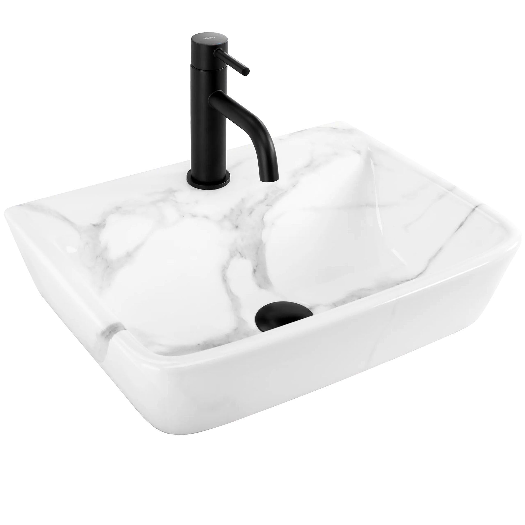 Rea Altea Cloudy Countertop Washbasin Bathroom Sink 45.5 x 36 x 12 cm Ceramic (Imitation Stone)