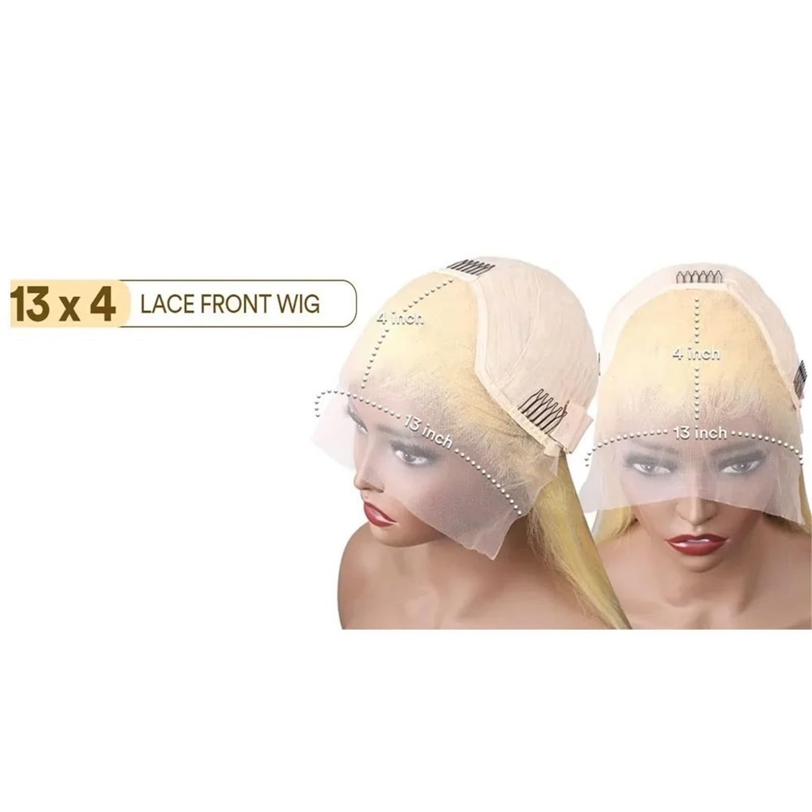 Parrucca Parrucca for capelli umani con parte anteriore in pizzo HD 13x4 bionda 613 da 30 pollici(18inches)