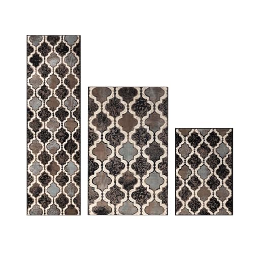 Superior Viking 3 Piece Indoor Area Rug Set, Jute...