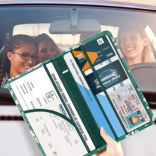 Image of CoBak Car Registration and Insurance Holder | Vehicle Glove Box Organizer, Auto Truck Compartment Document Case with Magnetic Closure for Insurance & Driver License