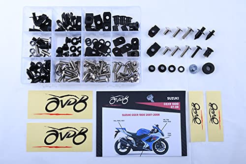 Kit visserie AVDB en alu argent pour le carenage complet de votre moto GSXR 1000 2007-2008