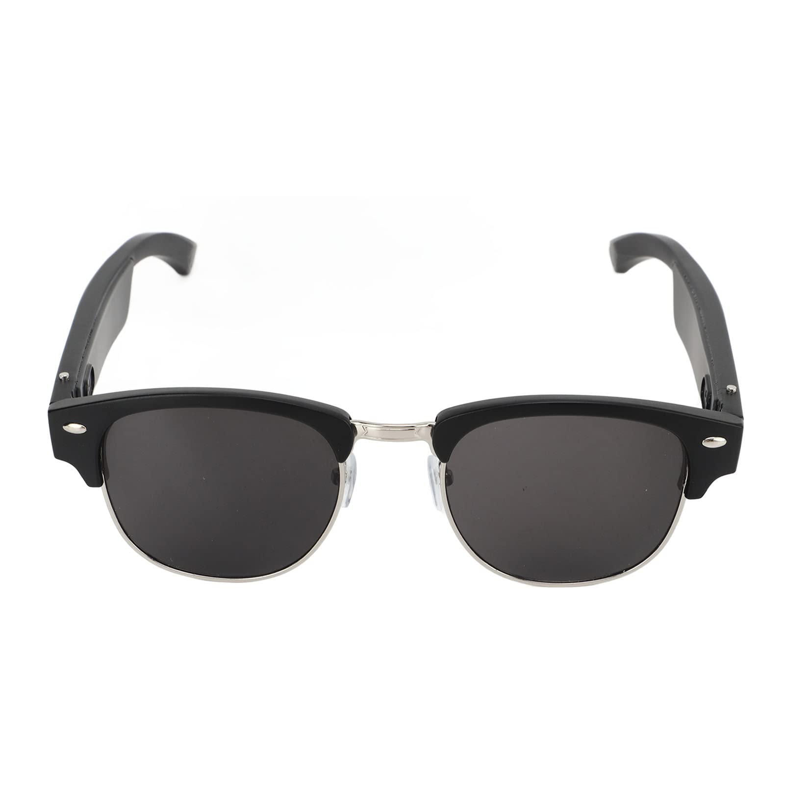 Bluetooth Smart Sunglasses, Voice Control and Open Ear Style Speakers Glasses, Music Frame Audio Glasses, Touch Voice Assistant, Long Battery Life, Waterproof, Black