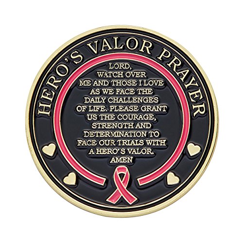 Hero's Valor St. Agatha Matron Saint of Breast Cancer Challenge Coin Prayer 1-Pack (One Coin)