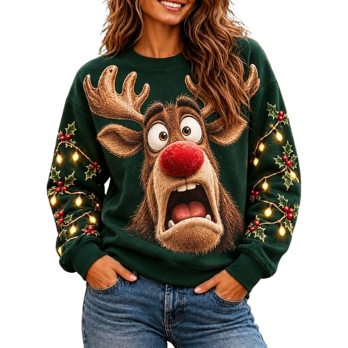 Christmas Sweatshirts for Women Funny Graphic Crewneck Holiday Pullover - image 1