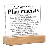 Pharmacist Gifts for Women Men, Pharmacy School Student Graduation Gifts, Pharmacist Prayer Clear Desk Decorative Sign Office Acrylic Decor