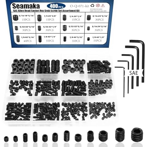 Seamaka 400Pcs Hex Allen Head Screw Set Cover