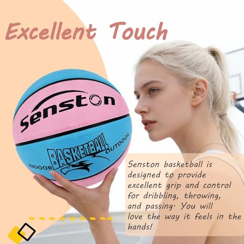 Image of Senston Basketball Outdoor /Indoor Basket Ball with Ball Air Pump Size 5