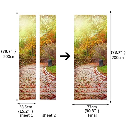 Tifege 3D Door Murals Peel And Stick Wall Sticker Wallpaper Diy Home Art Decals Decoration Poster Removable Self-Adhesive Stone Road 30.3X78.7 Dm055 #TOP3