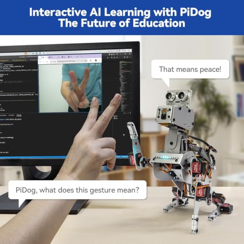 SunFounder PiDog AI Robot Dog Kit for Raspberry Pi 5/4/3B+/Zero 2W, Openclaw LLMs ChatGPT/Gemini/Grok, Voice&Video Recognition, Python, App, Gyroscope, Camera (RPI NOT Included) - Image 4
