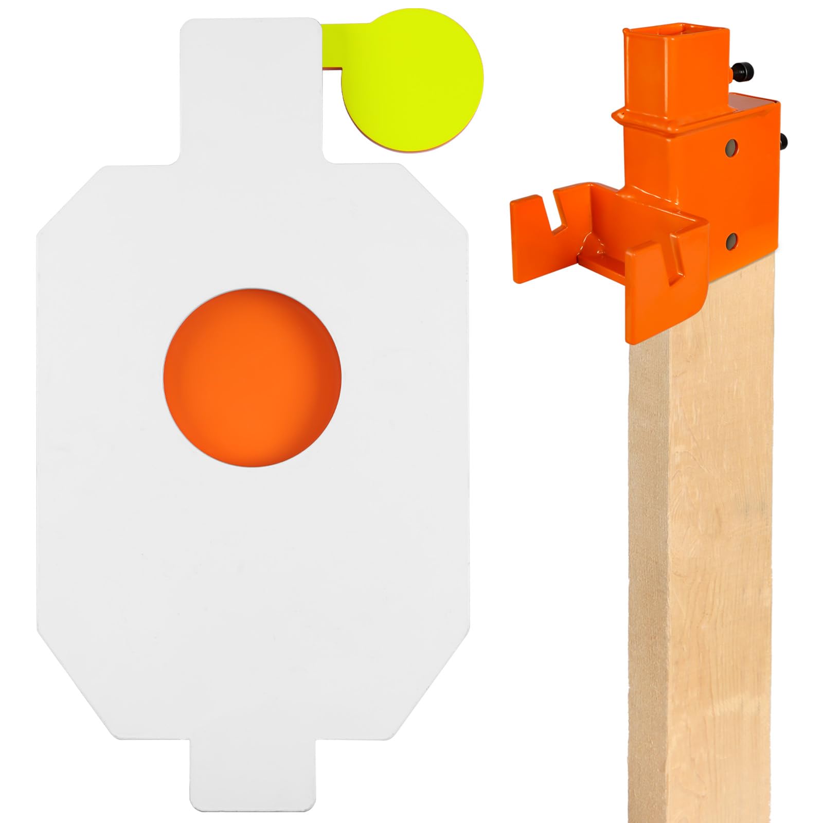 Highwild AR500 Steel Hostage Target 12" x 20" x 3/8" Armored Steel Bullseye Reactive IDPA Shooting Target with 2X4 T-Post Bracket