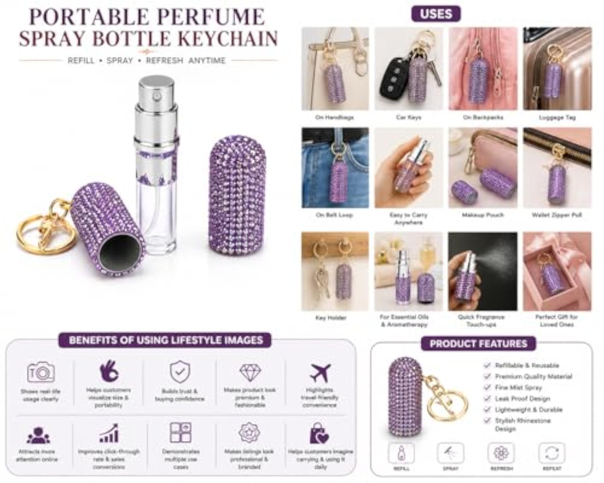 Bling Bling Empty Portable Spray Bottle, 10ml