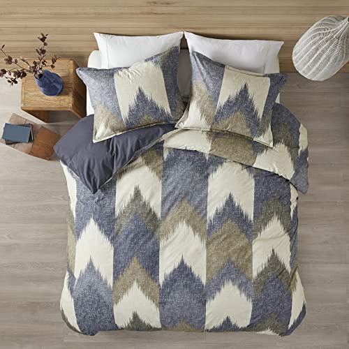 Image of Ink+Ivy Alpine Duvet Cover Set, Navy, King /Cal King