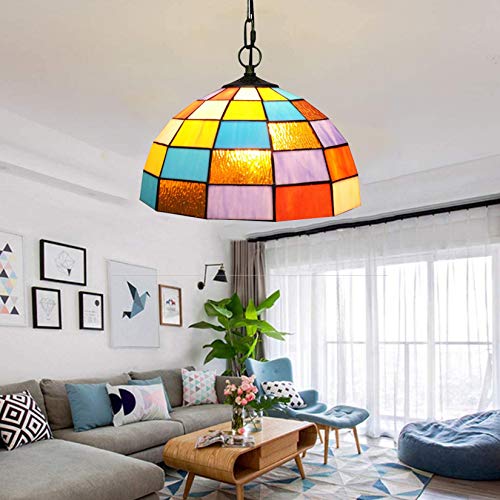 Suspension vintage créativité verre rectangle coloré pour chambre - 2