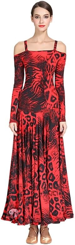 HEARTTOUCH Women Ballroom Dance Dress Long Swing Modern Waltz Dance Costume Professional Competition Party Dress