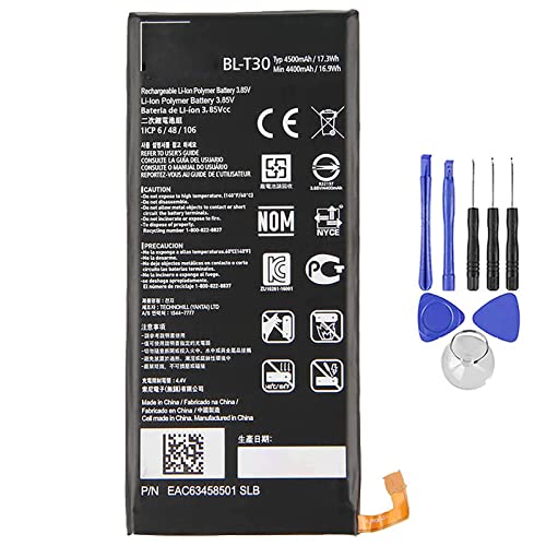 Batería compatible con LG BL-T30 X Power 2 BLT30 M320 4500 mAh, repuesto con kit destornillador incluido
